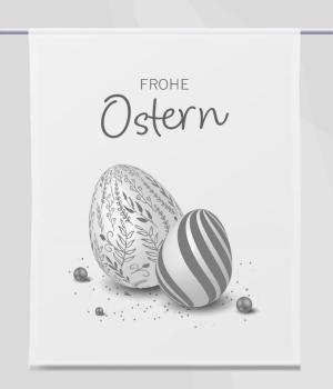 Ostern-moderna-grau-rechteckig, Scheibenhänger eckig